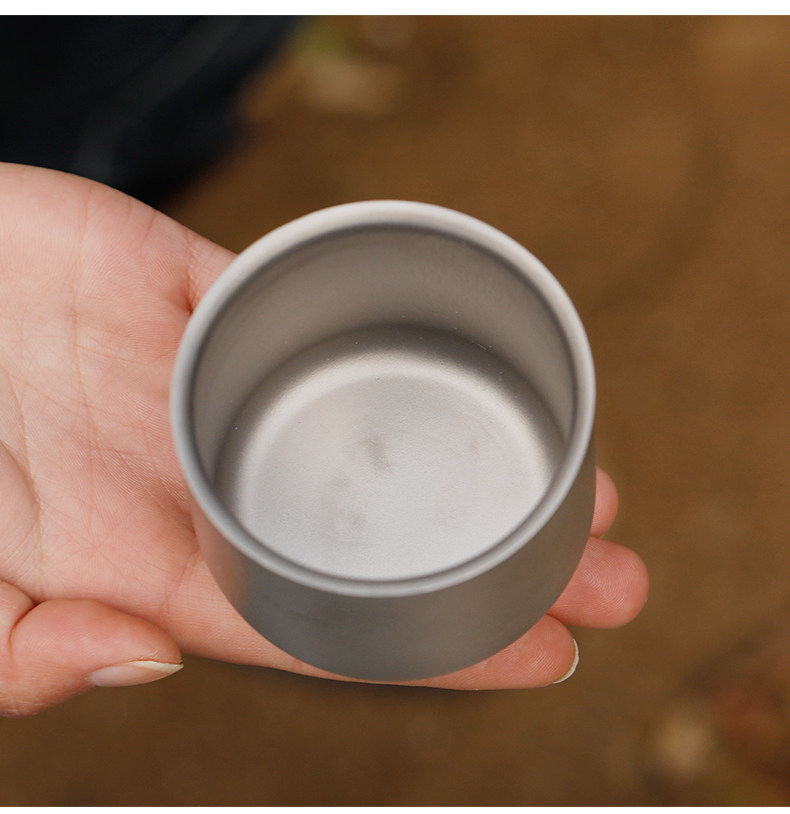 Бутылка для воды 钛工匠户外便携钛双层公主杯隔热小茶杯咖啡杯纯钛泡茶功夫茶具 Tiartisan
