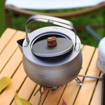 Titanium craftsman pure titanium kettle outdoor camping lightweight tea kettle large capacity titanium alloy tea kettle titanium kettle