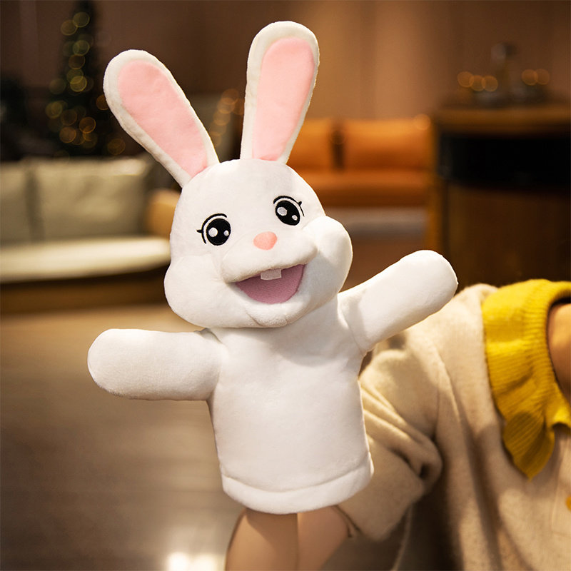 🌟 Must-have for the year of the rabbit! little white rabbit hand puppet ...
