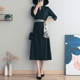 Mother Dress Spring French Black Temperament Long Dress Retro Waist Slim Elegant Mother Dress Campanulaceae Skirt