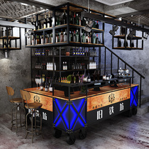 Wrought iron clothing store cashier counter Industrial style bar bar table Restaurant corner retro reception desk