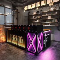 Industrial style bar Bar table Cafe reception desk Internet cafe Qing Bar milk tea shop Custom-made cashier