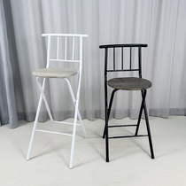 High stool iron folding back bar chair modern high chair simple bar balcony outdoor leisure fishing chair