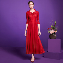 Xi mother-in-law clothing 2021 new wedding mother wedding wedding evening dress dress Womens Party red dress usually wear