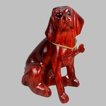 Dongyang wood carving solid wood mahogany twelve Zodiac wooden animal crafts puppy Wood Dog Wang dog ornaments