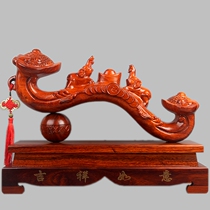 Dongyang woodcarving safe and auspicious Ruyi mahogany home living room opening housewarming gifts solid wood Elephant Ornaments