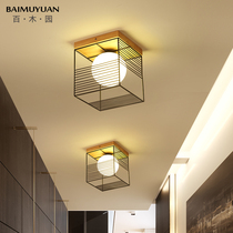 Corridor aisle lights simple modern bedroom balcony porch entrance hall lights Nordic solid wood led ceiling lights