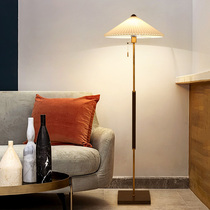 Floor lamp Living room Sofa Side Nordic Ins Light Lavish Book Room bedroom Lamp American retro headboard upright table lamp