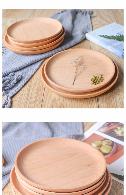 Nhật Bản zakka 木 盘 Sushi món ăn nhẹ nut nut gỗ rắn đĩa tròn tấm gỗ nhà tấm ăn sáng