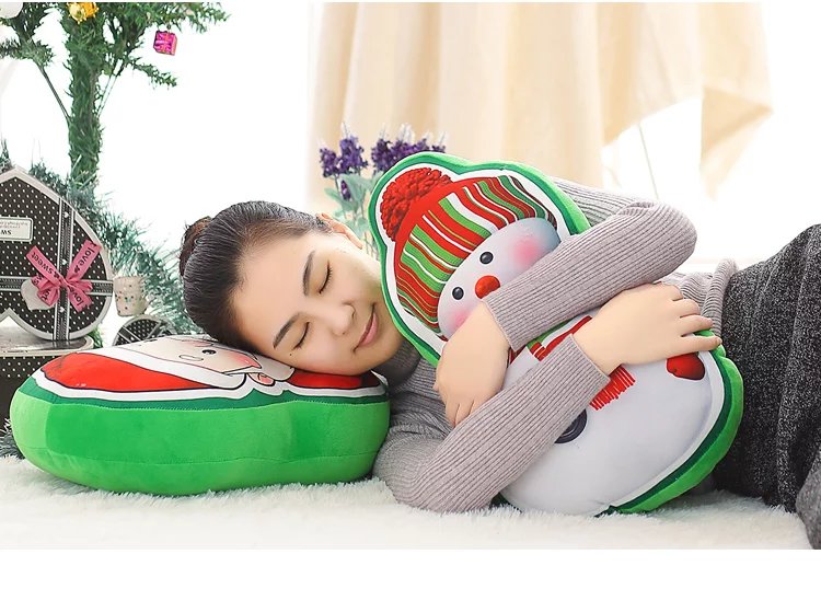 Ưu đãi đặc biệt âm nhạc ông già Noel cây tuyết người tuyết vớ gối đệm túi mặt dây chuyền công ty quà tặng gối mền 2in1