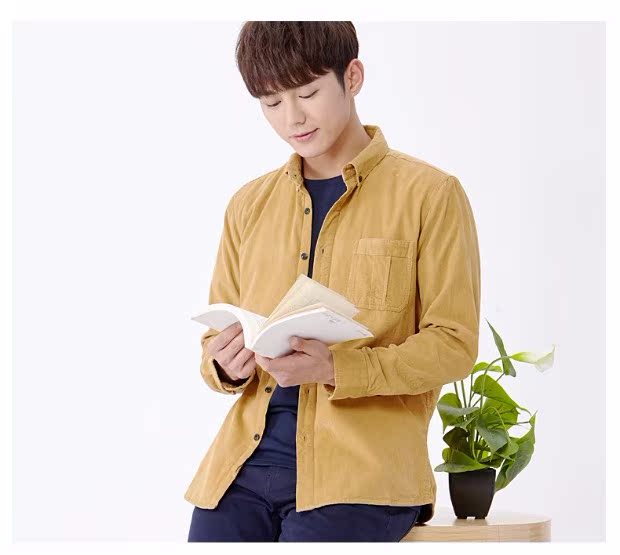 Hàng ngày đặc biệt quần nhung kẻ nam cộng với nhung dày ấm áo dài tay chà nhám nhung áo ấm nam sơ mi ngắn tay