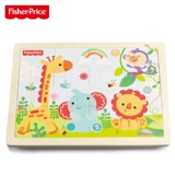 木玩世家 Доска-головоломка Fisher-Price Animal Park, детская игрушка, обучающая деревянная головоломка FP7002