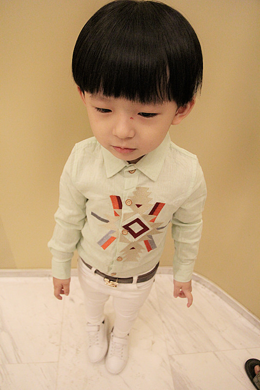 Chemise enfant à manche longue en lin - Ref 2083284 Image 5