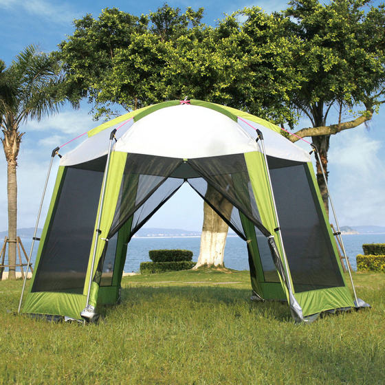 캐노피 야외 캠핑 육각형 퍼걸러 6-8명 모기 방지 거실 텐트 캠핑 비 방지 피크닉 천막