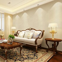 Retro grain dark flower non-woven gold wallpaper household plain blue green beige living room environmental protection wallpaper