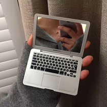 Mac Tablet Small Mirror Portable Mini Apple Notebook Portable Mirror Shape Cosmetic Mirror Creative Folding