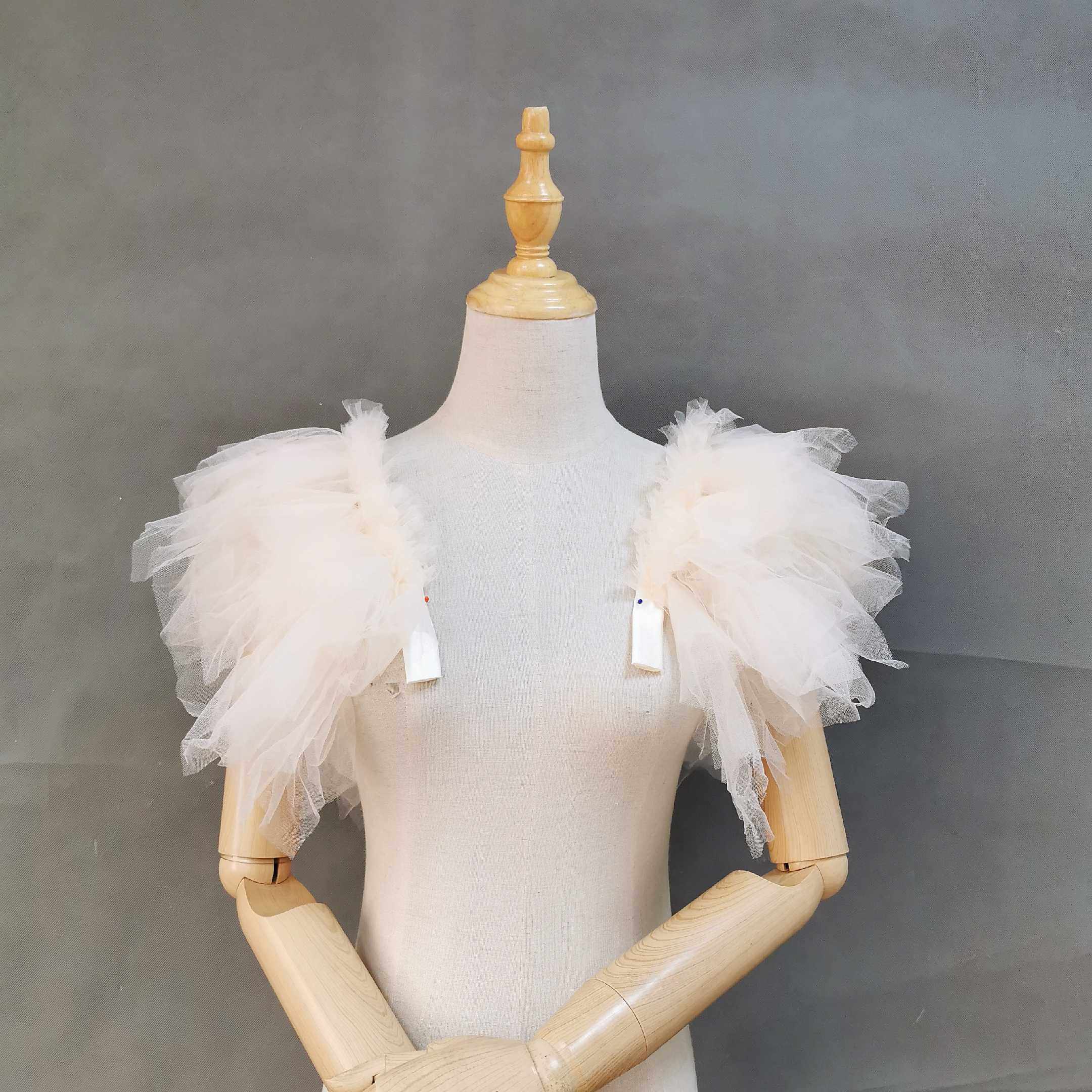 Katy Bridal Bridal Wedding Accessories Light Champagne Wedding sleeves Breasted Wedding Dress Accessories Shoulder Strap Fluffy Shoulder Strap Custom Color-Taobao