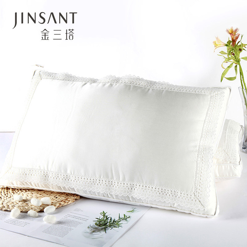 Golden Three Towers Comfortable Mulberry Silk Pillow High-quality Sleep Moderate Low Just Right Comfortable Sleeping Adult Pillow