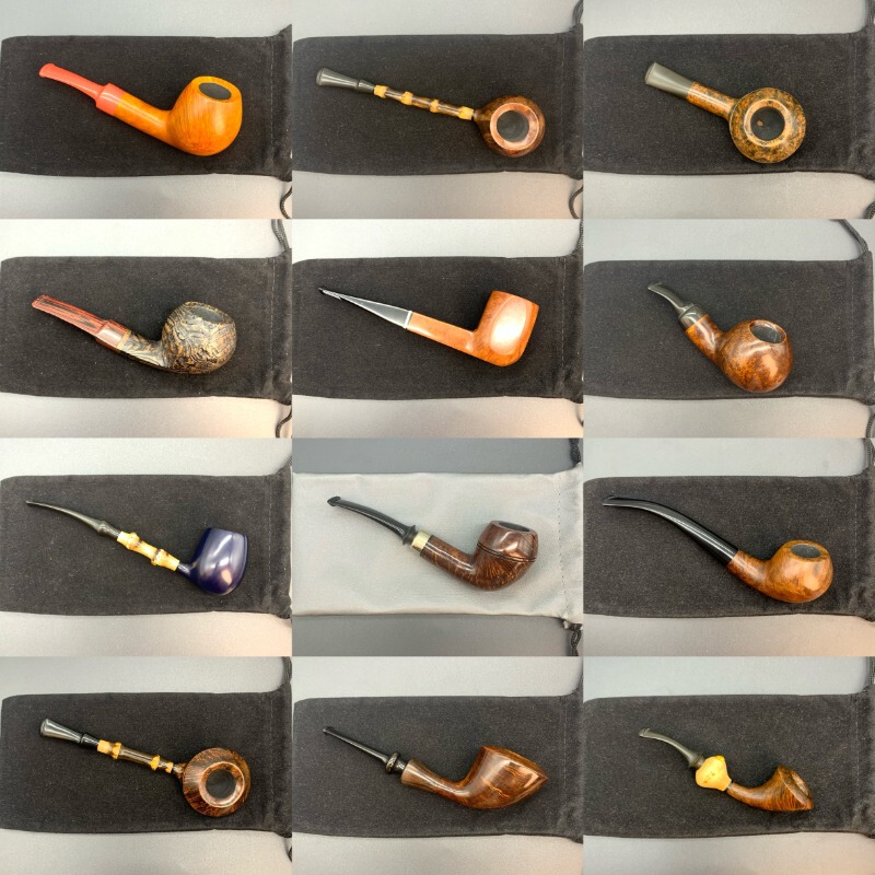 Italian Imported Briar Wood Free-Style Handmade Bamboo Pipe Puffer Pipe