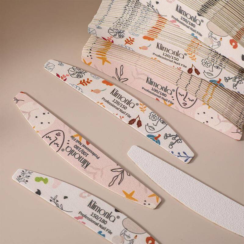 Ultra-Thin Nail File with Abstract Human Face Design, Wooden Strip for Nail Shaping and Polishing, Washable, Professional Use for Nail Salons