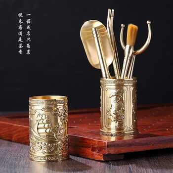 Longyinzhai brass tea ceremony six gentlemen tea clip tea ceremony accessories tea knife 6 gentlemen set kung fu tea set accessories