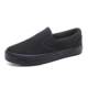 Slip-On White Canvas Shoes, Hand-Painted Black and White Canvas Shoes, Lazy Couple Shoes, Hospital Nurse Shoes, Rainier 227