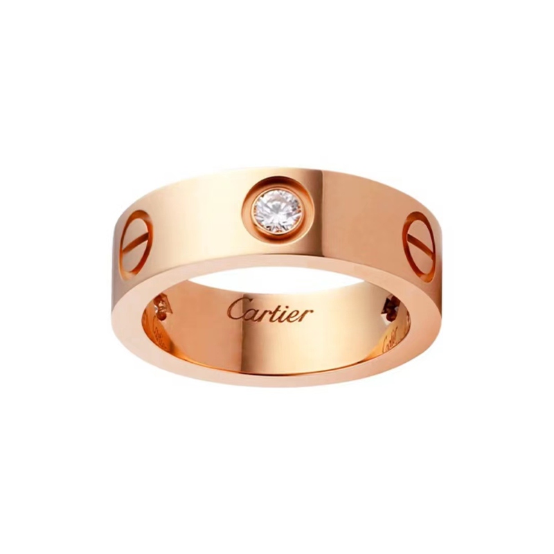 Chinese Inspection [9.9 New] Cartier Wide Band Three Diamond Rose Gold Ring Size 48, Sizes Available, Inquire before Purchasing