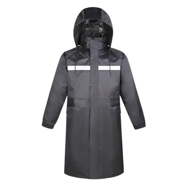 Long Raincoat for Full-Body Protection Against Heavy Rain, Suitable for Men and Women, Adults, Outdoor Use, Construction Sites, Commuting, Work Protection, Reflective Waterproof Rain Poncho