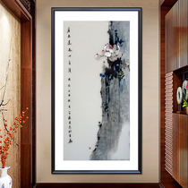 Ingénieux Suzhou broderie Ink Lotus décoration de la maison peinture suspendue soie brodée