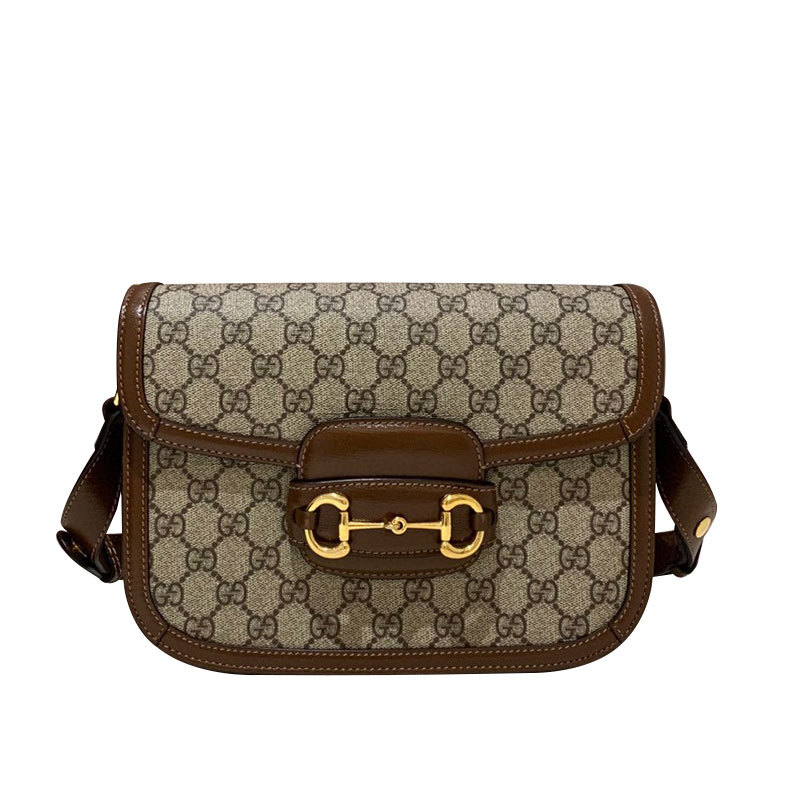 【 60% off Instant Purchase 】98% New Gucci 1955 Saddle Bag Caramel Color Medium Size Single Shoulder Crossbody Women's Bag
