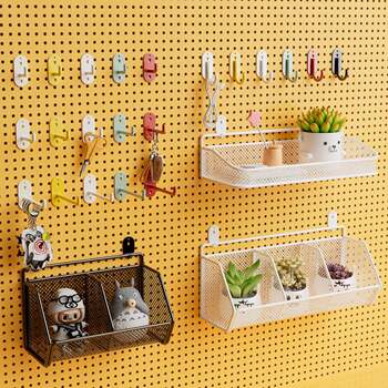 Punch-free hole board accessories metal storage rack book desktop organizer wall e-sports ornaments hook storage rack