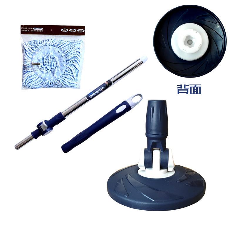 Miaojia Double Bucket Rotating Mop with Hydraulic Rod, Hand-Pressed Thickened Line Mop Head Replacement Set, Stainless Steel Plastic Tray