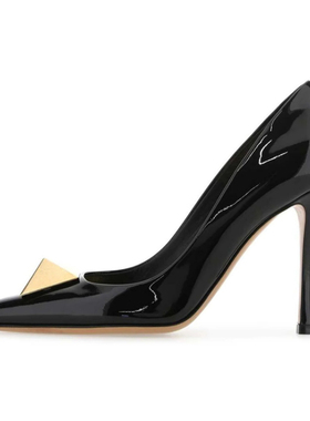 Valentino 华伦天奴 Roman Stud 牛皮铆钉高跟鞋 10cm 女款 黑色