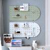 Solid wood hole board custom wall decorative partition shelf Nordic style entrance hanging board living room entrance storage layer
