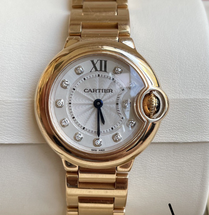 List Price 187,000】98% New 28mm Cartier Blue Balloon Series Rose Gold Wjbb0016 Quartz Women's Watch