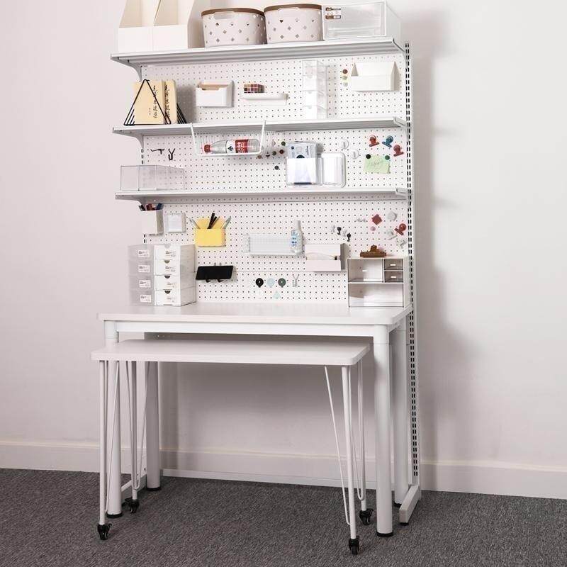 Hardware hole board bookshelf desk floor storage rack girl desktop storage accessories computer desk vertical e-sports wall