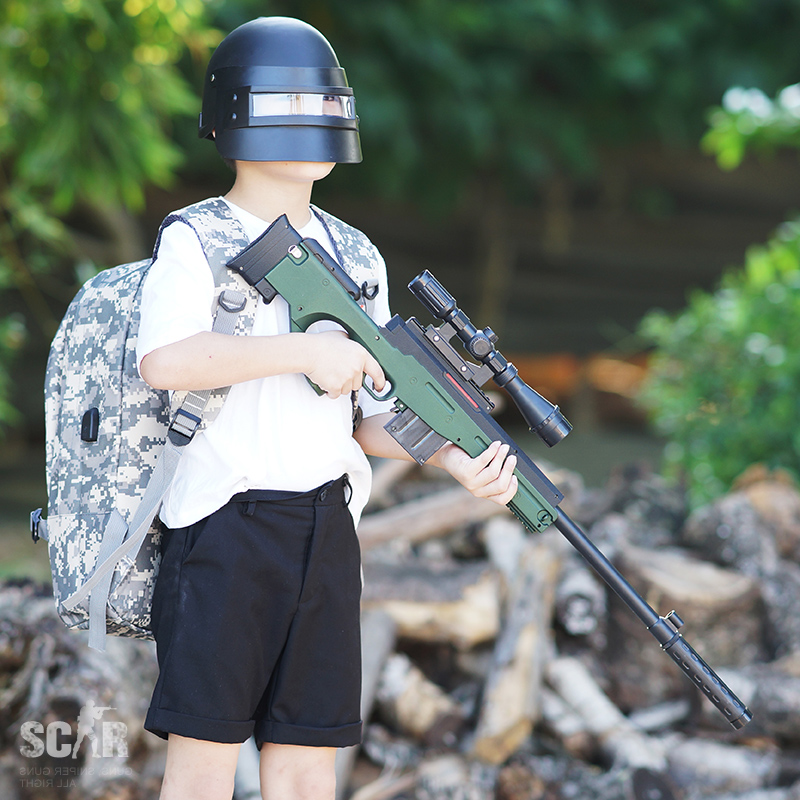 Barrett water gun ak47 electric burst 98k sniper rifle grab awm boy child eating chicken toy gun