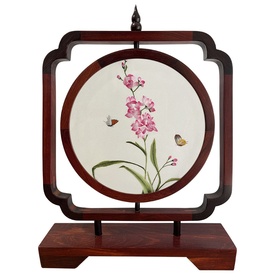 Boutique suembroidered double-sided embroidered pure hand embroidery table screen 