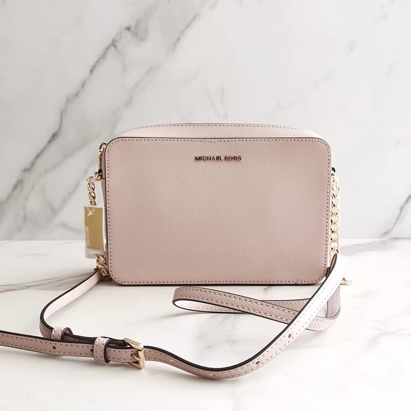 98% New and Unused Mk/Michael Kors Women's Nude Pink Chain Shoulder Crossbody Chain Camera Bag