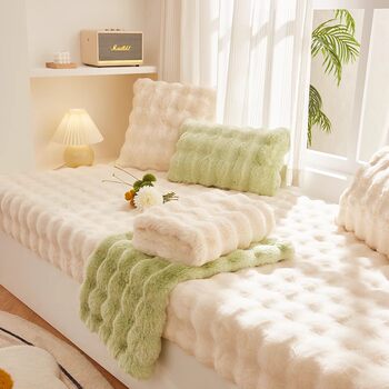 Bubble velvet balcony bay window mat, non-slip plush floor blanket, four-season non-slip soft cushion, thickened window sill mat