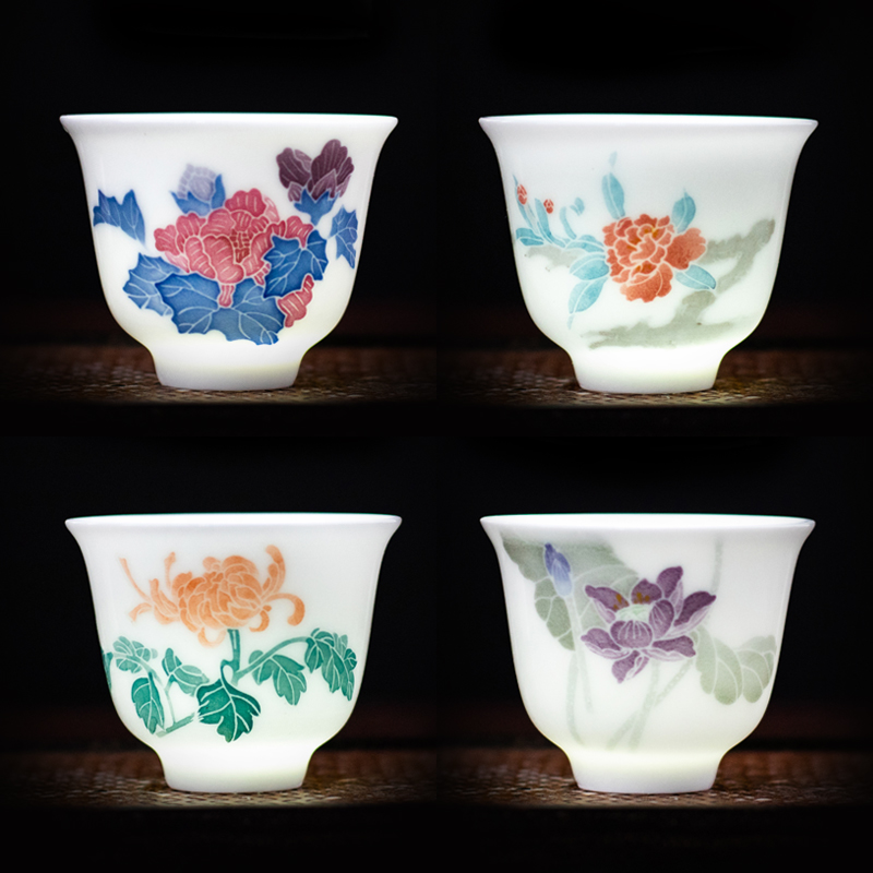 Creative Flower God Kung Fu Master Cup Underglaze Color Tea Cup Tea Cup Wine Cup Guest Cup Travel High-end Gifts