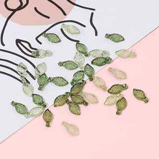 10 Japanese-Style Versatile Green Transparent Small Leaf Acrylic DIY Handmade Jewelry Earring Accessories Materials