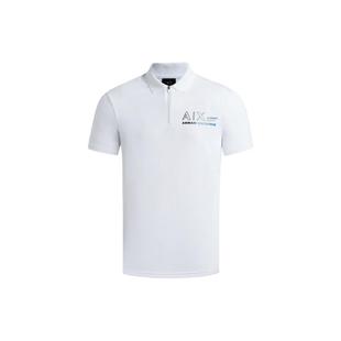 EXCHANGE Logo字母印花直筒短袖 ARMANI SS23 白色 Polo衫 男款