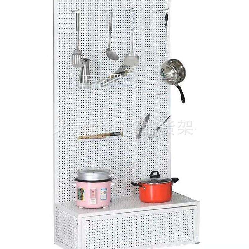 Perforated board shelf floor-standing storage mobile phone jewelry display rack hardware tool hanging board storage storage without punching