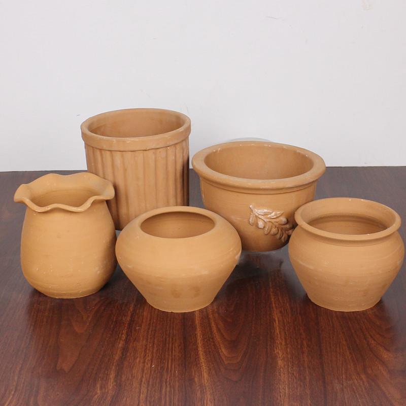 Coarse Pottery Pot, Flower Pot, Flower Pot, Dried Flower Vase, Retro Breathable Clay Pottery Pot Jar, Indoor and Outdoor Flower Planting