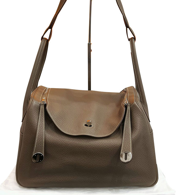 [98 New] Hermes Lindy34 Silver Buckle Elephant Gray Square Frame R Shoulder Bag Handbag Women's Bag