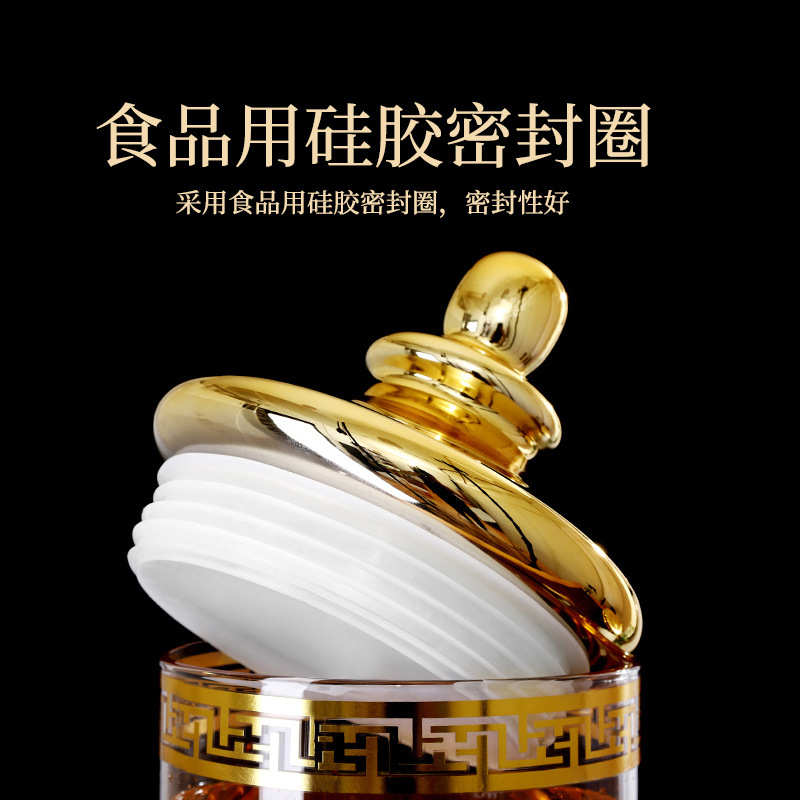 Transparent glass wine bottle manufacturer large-capacity thickened wine bottle with faucet 10 catties household sealed wine tank