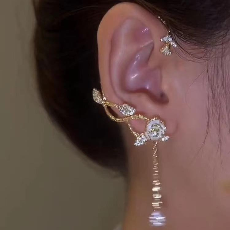 Mamian Skirt Chinese Style Extra-Long Tassel Non-Pierced Ear Hooks Hanfu Ancient Style New Chinese Style Niche Earrings Unisex Ear Accessories Mamian Skirt Chinese Style Extra-Long Tassel Non-Pierced Ear Hooks Hanfu Ancient Style New Chinese Style Niche Earrings Unisex Ear Accessories