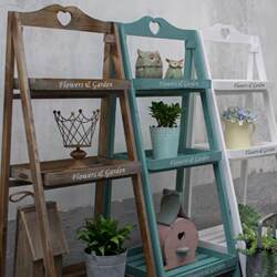 American Country-Style Retro Wooden Flower Stand with Several Steps, Floor-Standing Multi-Layer Square Storage Shelf, Balcony Flower Stand, American Style