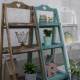 American Country-Style Retro Wooden Flower Stand with Several Steps, Floor-Standing Multi-Layer Square Storage Shelf, Balcony Flower Stand, American Style
